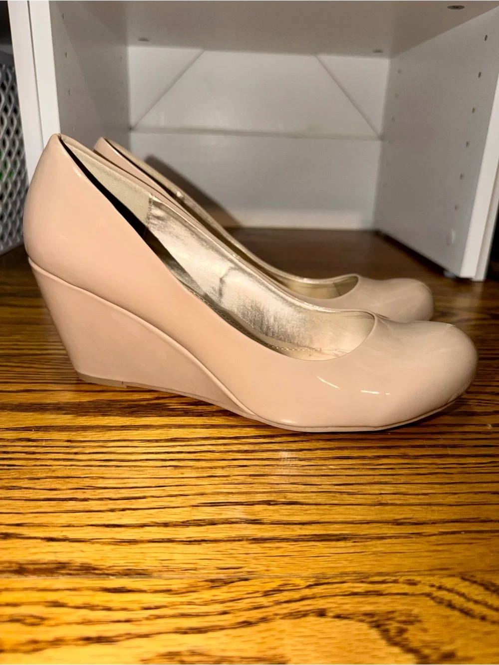 CL by Laundry Nude Patent Wedge Heels